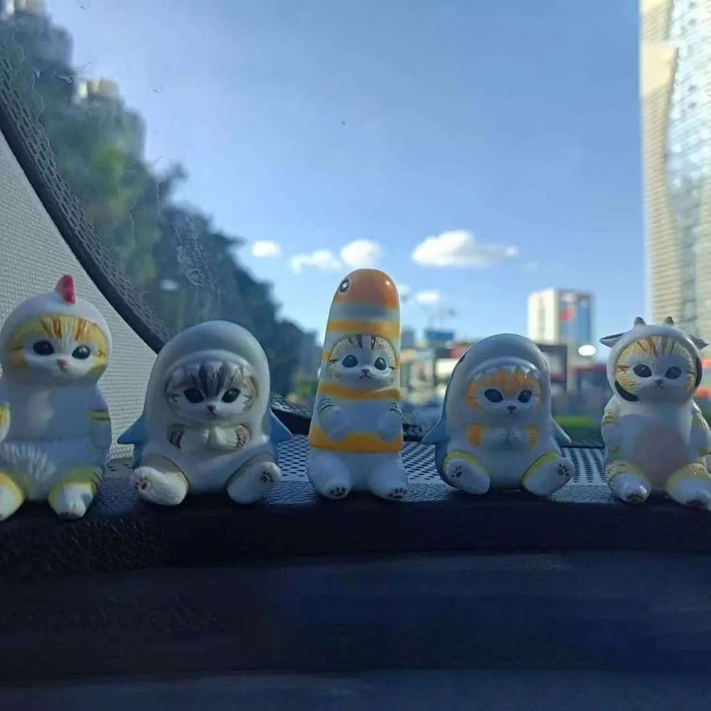 

Коллекция серии Mofusand, глухая коробка, очаровательная фигурка кошки с головой, предмет для дисплея, акула, жареные креветки, медовый кот, коллекционная игрушка