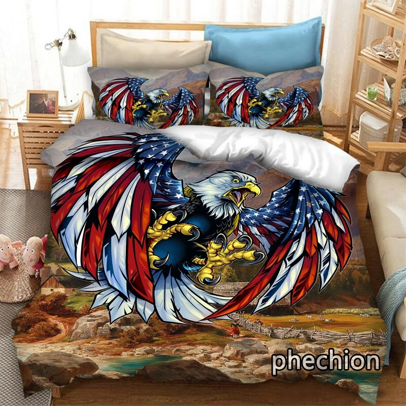 phechion Soaring Eagle Art 3D Print Bedding Set Duvet Covers Pillowcases One Piece Comforter Bedding Sets Bedclothes Bed K466