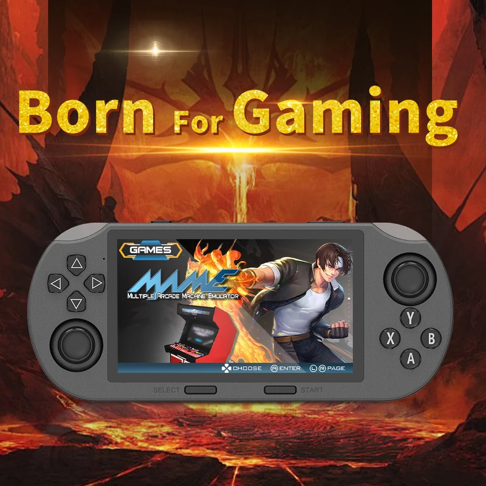 SF3000 وحدات تحكم ألعاب محمولة ريترو 4.5 بوصة IPS شاشة مشغل ألعاب محمول مدمج 20000+ ألعاب لـ PS1/GBA/SFC/GBC