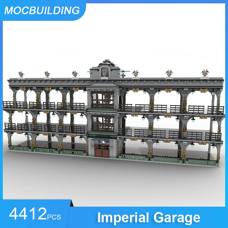 MOC Building Blocks Imperial Garage & Car Workshop & Modern Mansion fai da te assemblare mattoni trasporto Display modello giocattoli regali