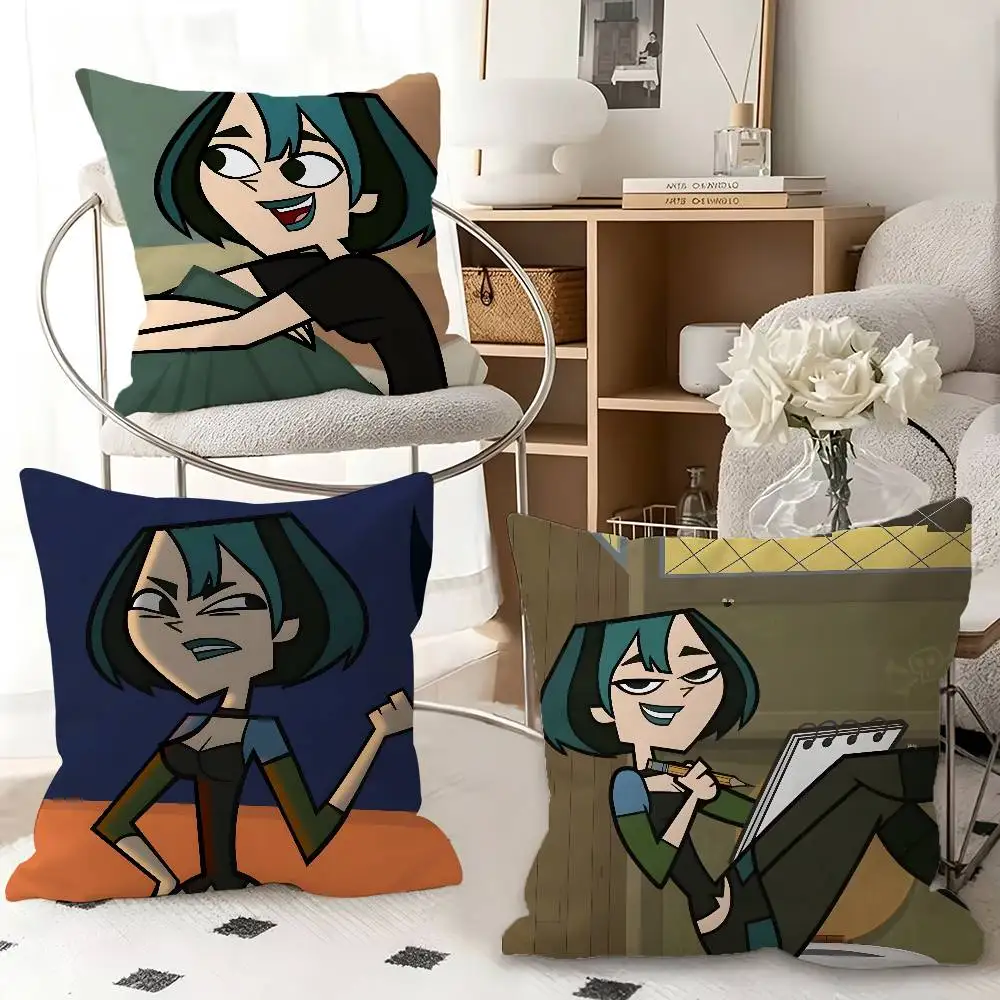 1pc Gwen Total Drama Island Pillow Case Fashion Square Pillowcase Bedroom Sofa Room Ins Decoration Leisure