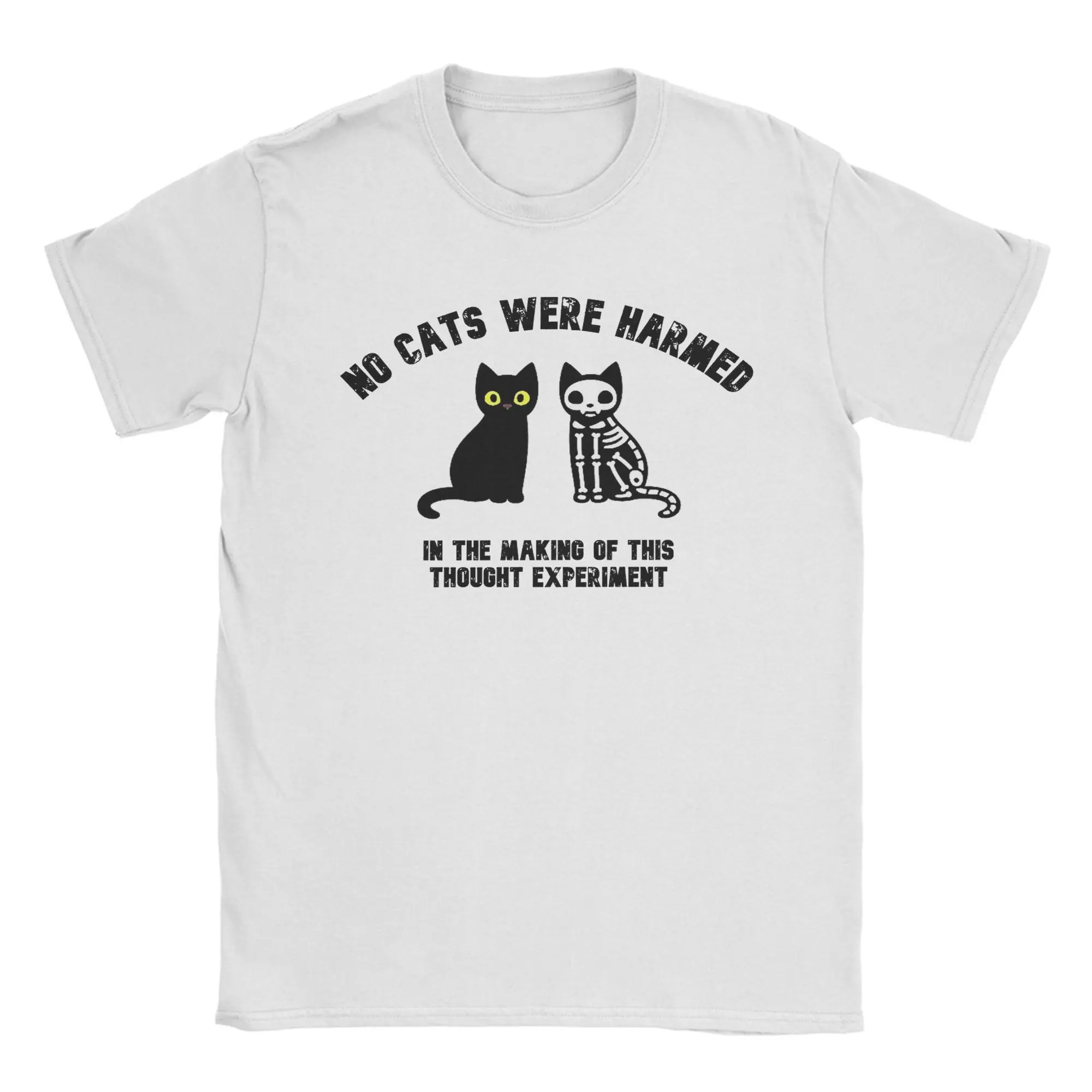 Schrodinger's Cat Chemistry T-Shirt Herren Vintage T-Shirt aus reiner Baumwolle Rundhals-Kurzarm-T-Shirts Plus Size Tops