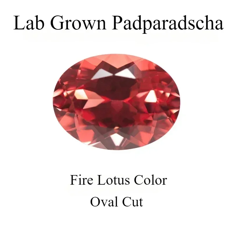 Oval Cut Fire Lotus Color Lab Grown Padparadscha Charm Gemstone for Diy Jewelry Making Necklace Rings Selectable Certificate