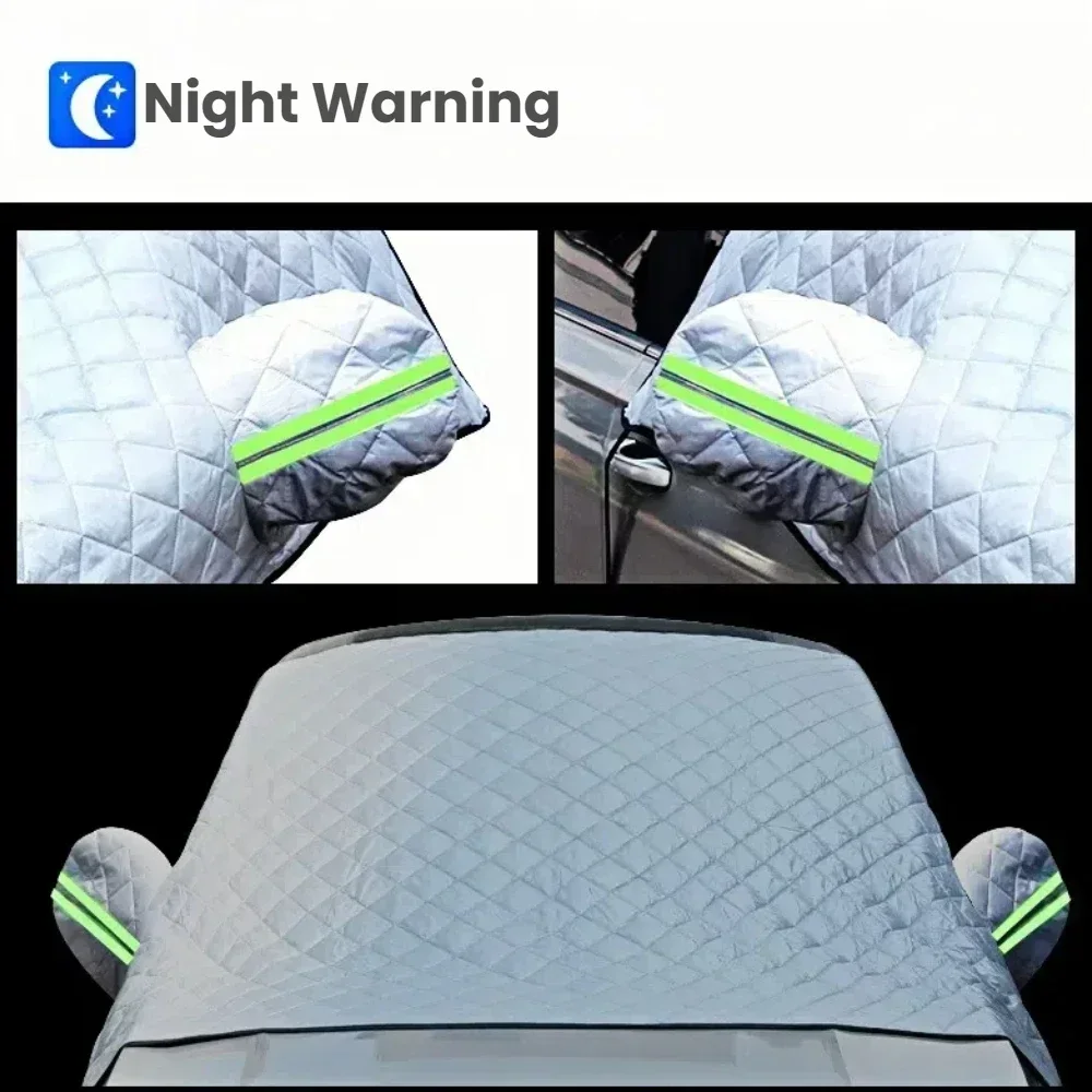 مبطن سيارة الثلوج درع غطاء الزجاج الأمامي مكافحة سرقة المغناطيسي الشتاء حماية طبقة مزدوجة 3 طبقة سميكة الصقيع برهان SUV سيدان #5