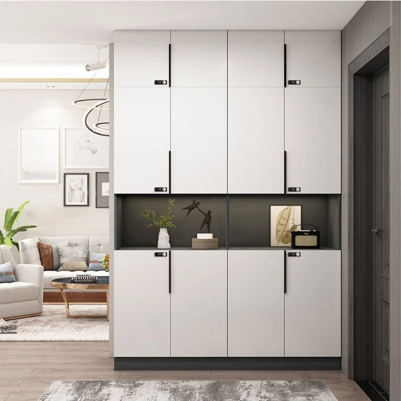 Shoe cabinet household door with password lock, entrance cabinet integrated against the wall, aisle corridor, outer cabinet fing