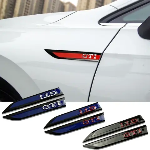 For Volkswagen VW GTI Golf 3 4 5 6 7 MK4 MK5 MK6 Polo Jetta Bora Sharan Passat 2Pcs Car Side Fender Knife Sticker Bumper Strips