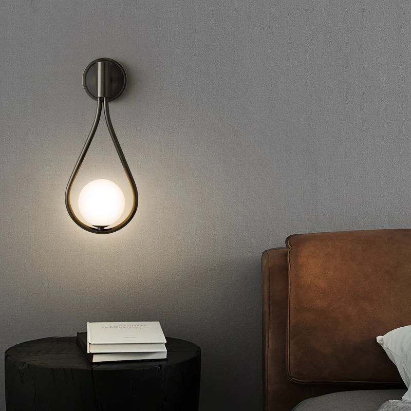 Oulala latão interior lâmpada de parede led preto arandela iluminação vidro criativo simples decoração para casa sala estar quarto