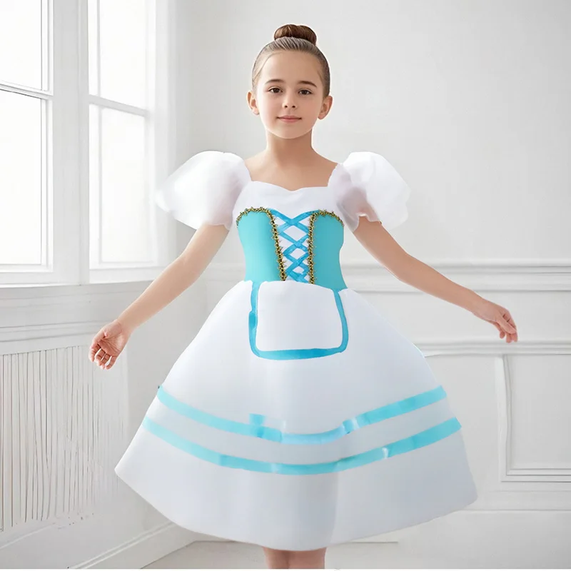 Kids Ballroom Clothing Sequined Flower Tutus Ballet Dress For Girl Modern Dance Tutu Dress Girls Ballet Princess Dress