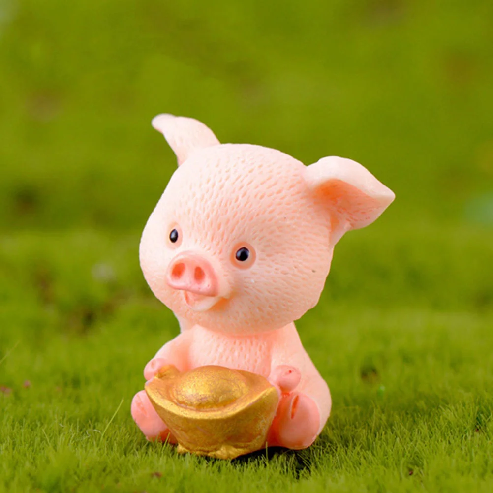 

5 Pcs Mixed Style Pig Figurines Ornaments Accessories Miniature Decoration Artificial Resin Little Pigs