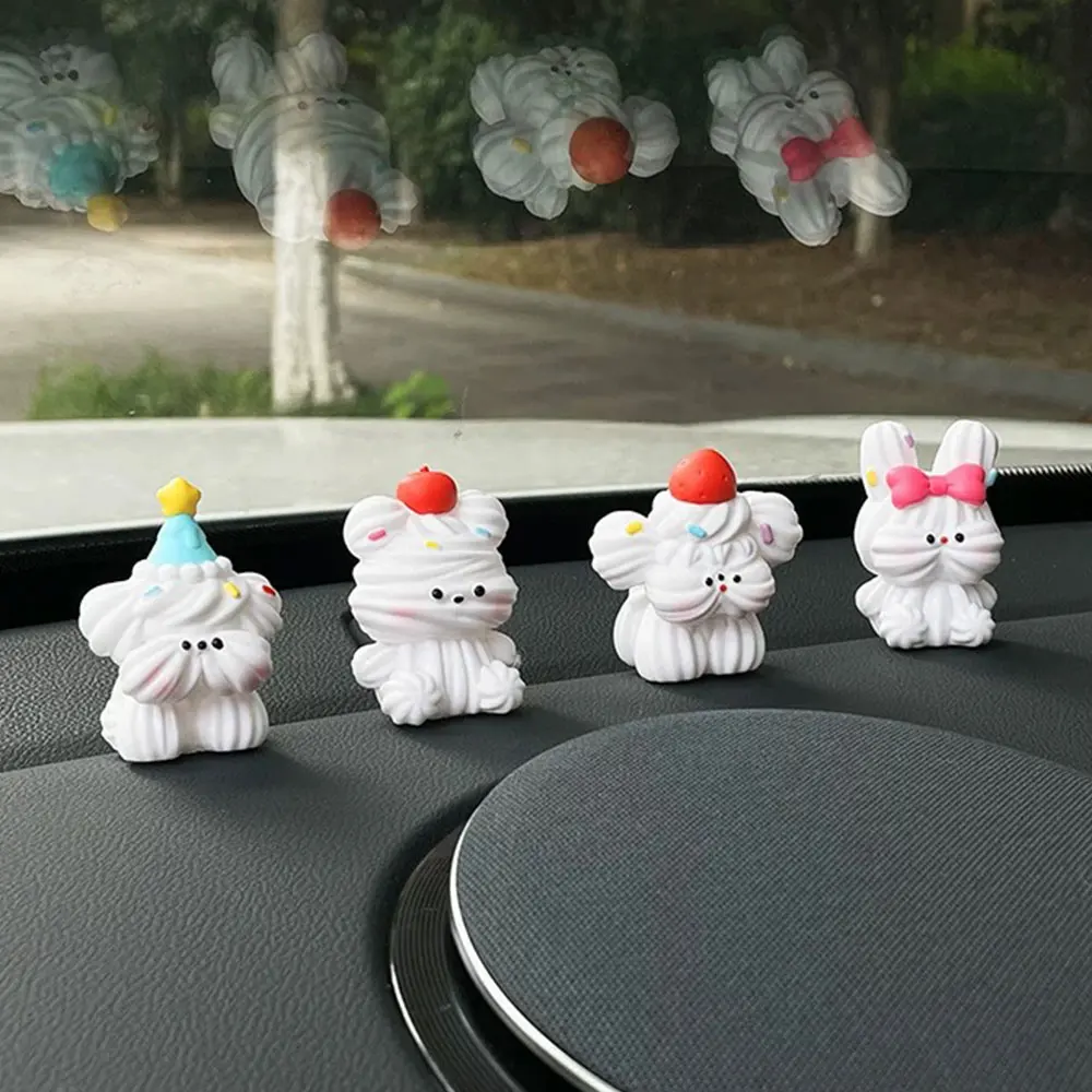 4pcs Cute Cream Bear Dog Silicone Mold DIY Aromatherapy Gypsum Bunny Candle Soap Clay Mold Mochi Squishy Toy Molds