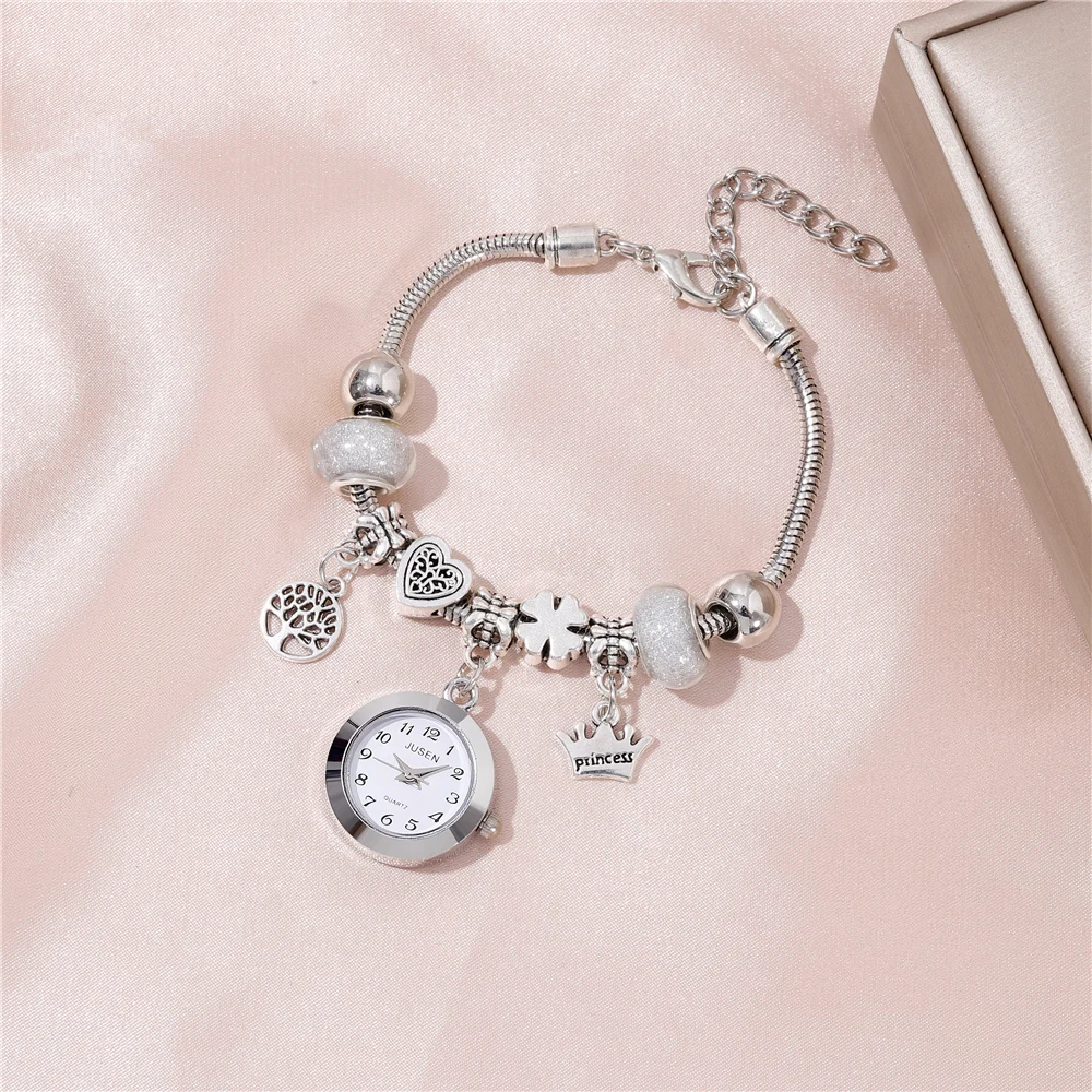 Fashion beads bracelet personality quartz women\'s bracelet wrist watch