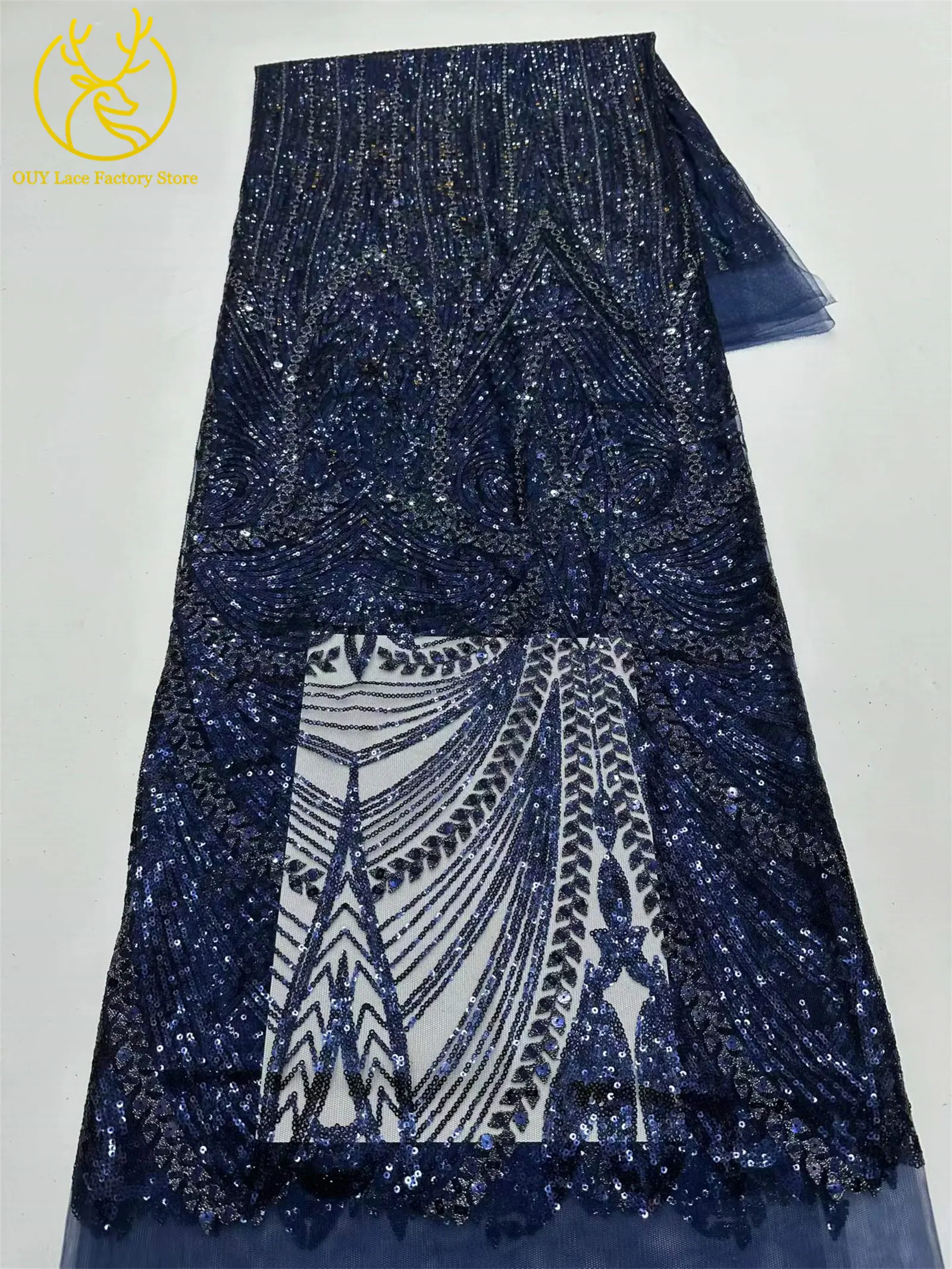 5 Yards Afrikanischer Spitzenstoff 2026 Hochwertige Französische Pailletten Perlenbesetzter Tüll Hochwertiges Nigerianisches Partykleid für Damen Hochzeitskleid – Detail 13