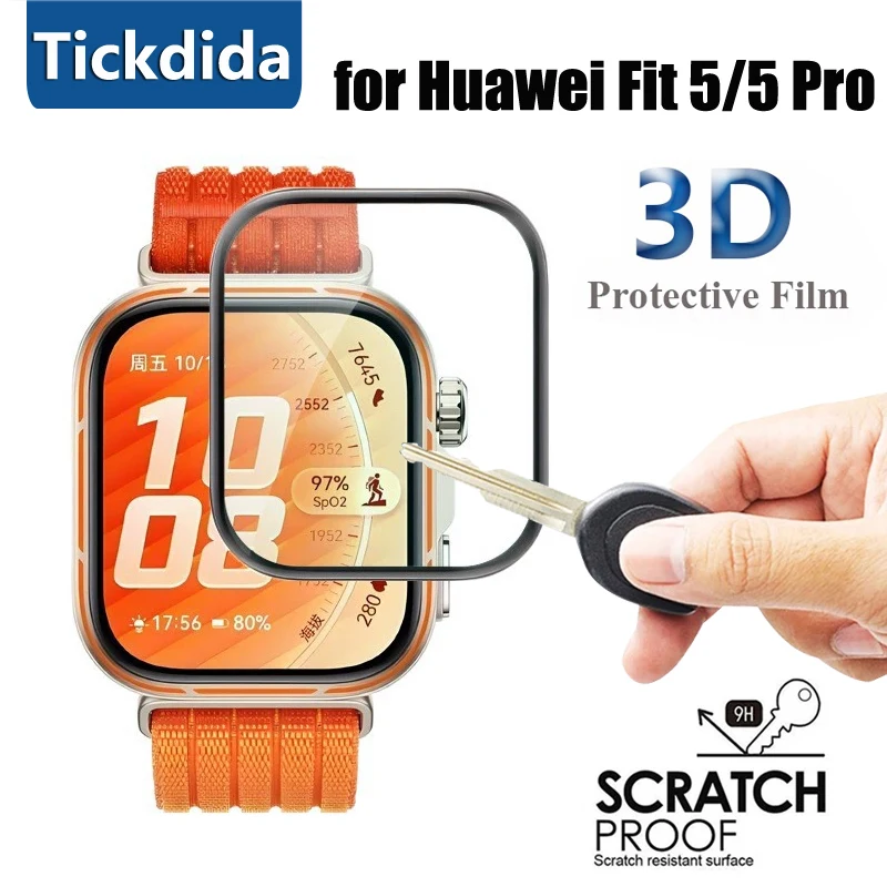 Soft Tempered Glass for Huawei Watch Fit 5 Pro Fit5 Protective Film for Huawei Watch Fit 5 Shell Screen Protector Accessories