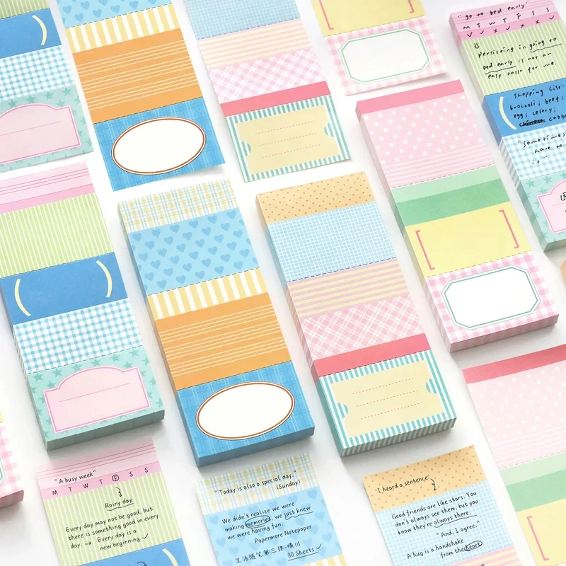 80 Sheets Patchwork Basic Tearable Memo Paper Life Notes No.3 Series DIY Scrapbook Diary kawai Office Stationery Accessories