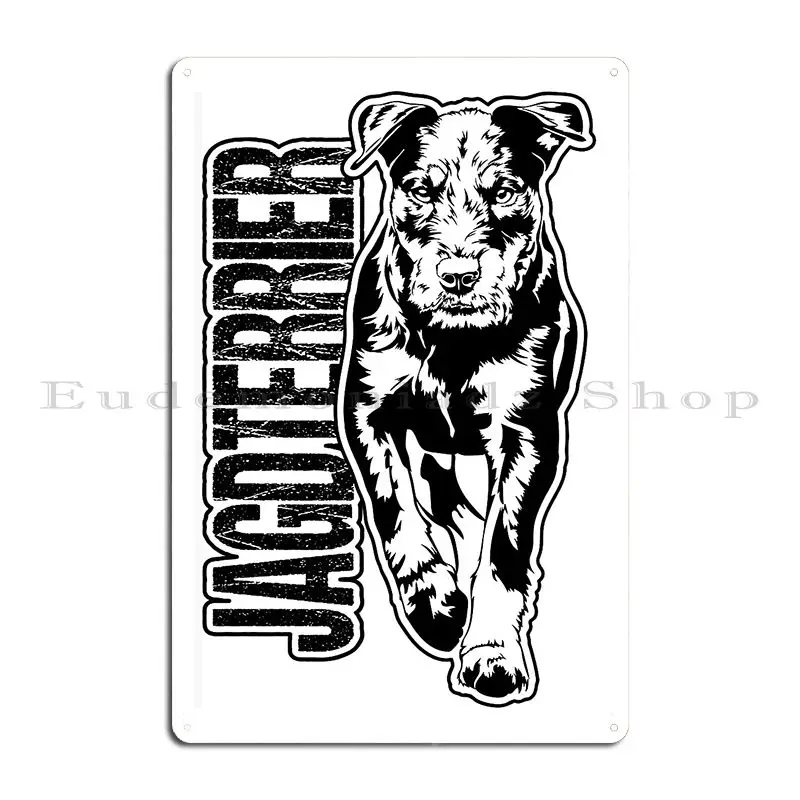 German Jagdterrier Dog Hunting Dogs Portrait Metal Sign Cinema Funny Iron Funny Personalized Tin Sign Poster