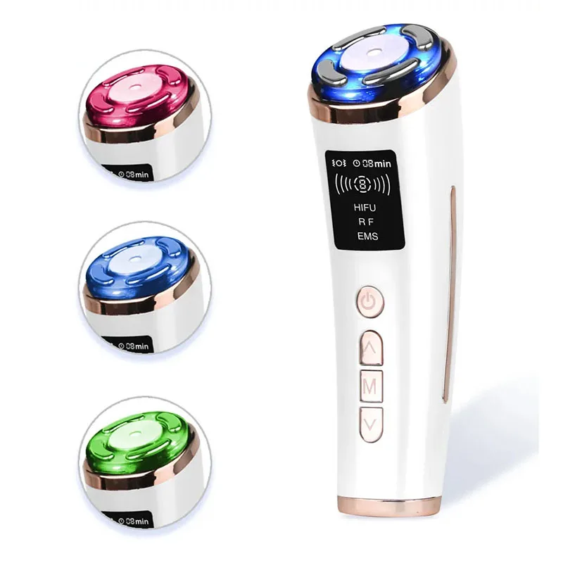 4 in 1 Hifu RF Machine Ultrasound EMS Vibration Facial Beauty Device Face Neck Lifting Tightening Skin Rejuvenation Anti Wrinkle