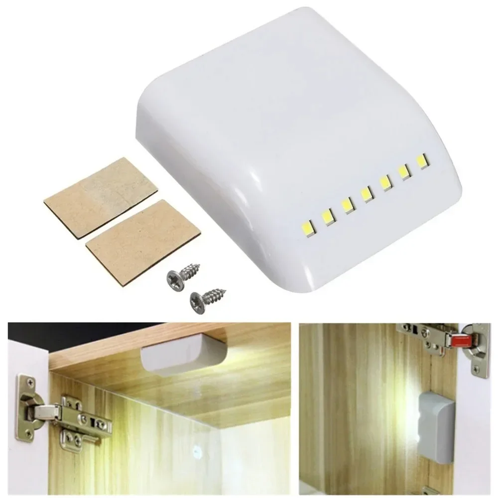 7 LED Cabinet Hinges Light Control Sensor Night Lamp ABS Universal  Hardware for Kitchen Cupboard Closet Wardrobe Hand sweep Led