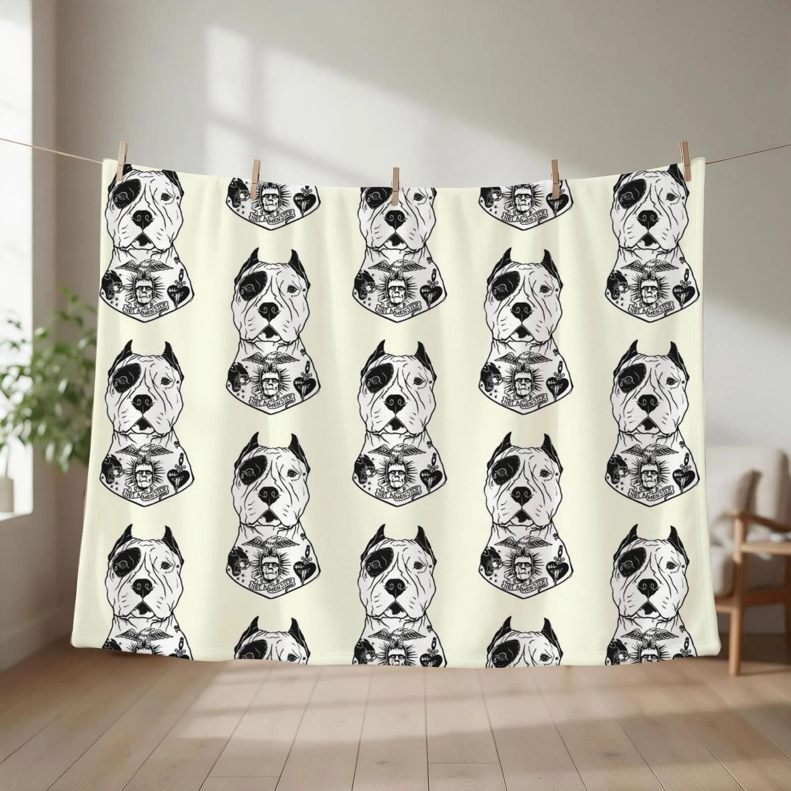 American Pitbull Tattooed Throw Blanket Softest christmas gifts decorative Sofa Blankets