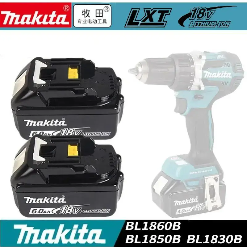 6.0Ah Makita 18V Battery BL1860 Rechargeable Battery 18V Replacement Power Tool Battery For Makita BL1815 BL1860 BL1850 DGA404