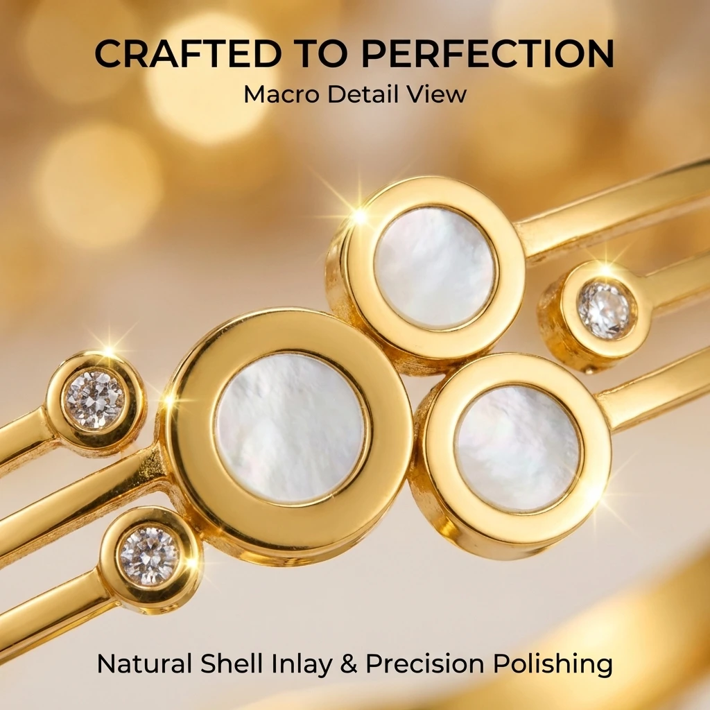 Extremely simple light face open bracelet with a luxurious and high-end feel highlighting white slimming commuting accessories