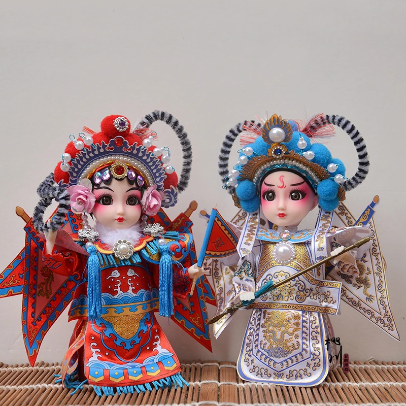 

17cm Chinese Peking Opera Mask Ornament Traditional Folk Crafts Handmade Cultural Home Decor Asian Art Collectible Gift