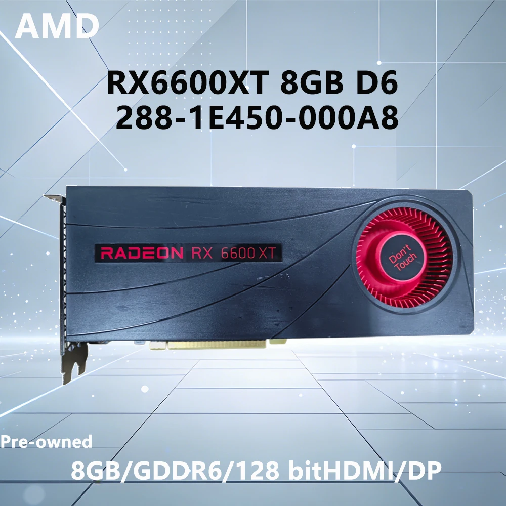 

Видеокарта RX6600XT 8GB D6 288-1E450-000A8, 8 ГБ GDDR6, 128-бит, поддержка PCI-E 4.0, HDMI, DP, 8-контактный разъем, для компьютера или офиса