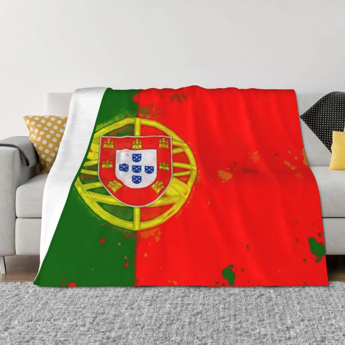 

Portugal Grunge Flag Throw Blanket heavy to sleep Travel cosplay anime christmas gifts Blankets