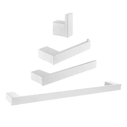SANLUOIS White Bathroom Accessories Hardware Set Wall Shelf Toilet Roll Paper Holder Robe Hook Single Towel Bar Rack Ring