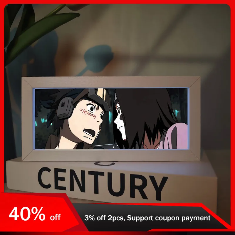 

Naruto 19.8cm/7.8in 3D Anime Light Box Led Lamp Uchiha Cartoon Desktop Display Room Decoration Birthday Gift Party Supplies Toys