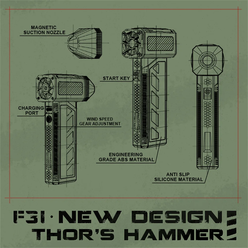 Turbo Jet Fan F31 120000RPM 120W Super Power Turbo Jet Fan SUPER STRONG WIND PRESSURE MAGNETIC SUCTION NOZZLE