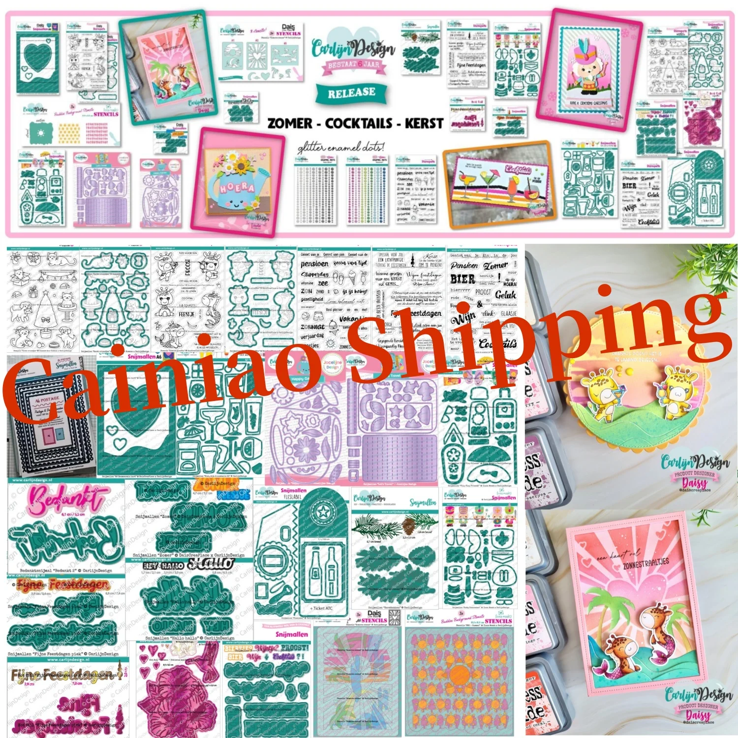 2025 Sommer Meerjungfrau Herz Giraffen Bier Wein Cocktails XL Metall Stanzformen Klare Stempel Schablone Heißfolie für DIY Scrapbook
