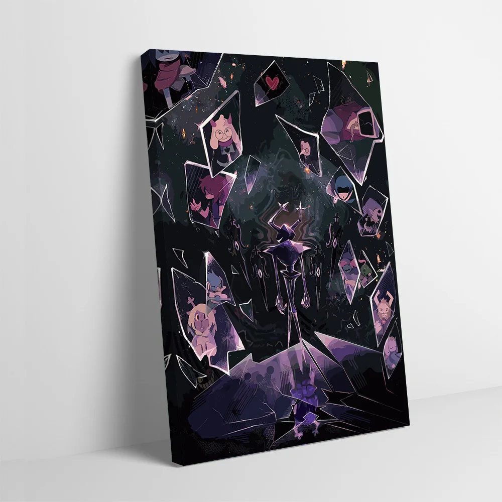 Deltarune Characters in Shattered Glass Poster Customizable Printed Canvas Painting Wall Art Gift for Aesthetic Decoration Room