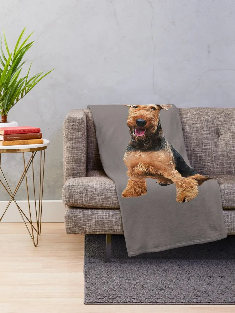 Airedale Terrier Stunning Dog Breed Throw Blanket Fashion Sofas Moving Cute Blankets