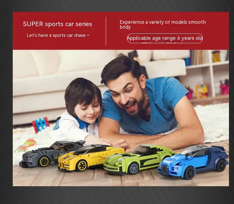 Racewagen Serie Bouwsteen Snelheid Sportvoertuig Technisch Model Assemblage MOC Bricks Speelgoed voor Verjaardag Kerstcadeaus Kinderen