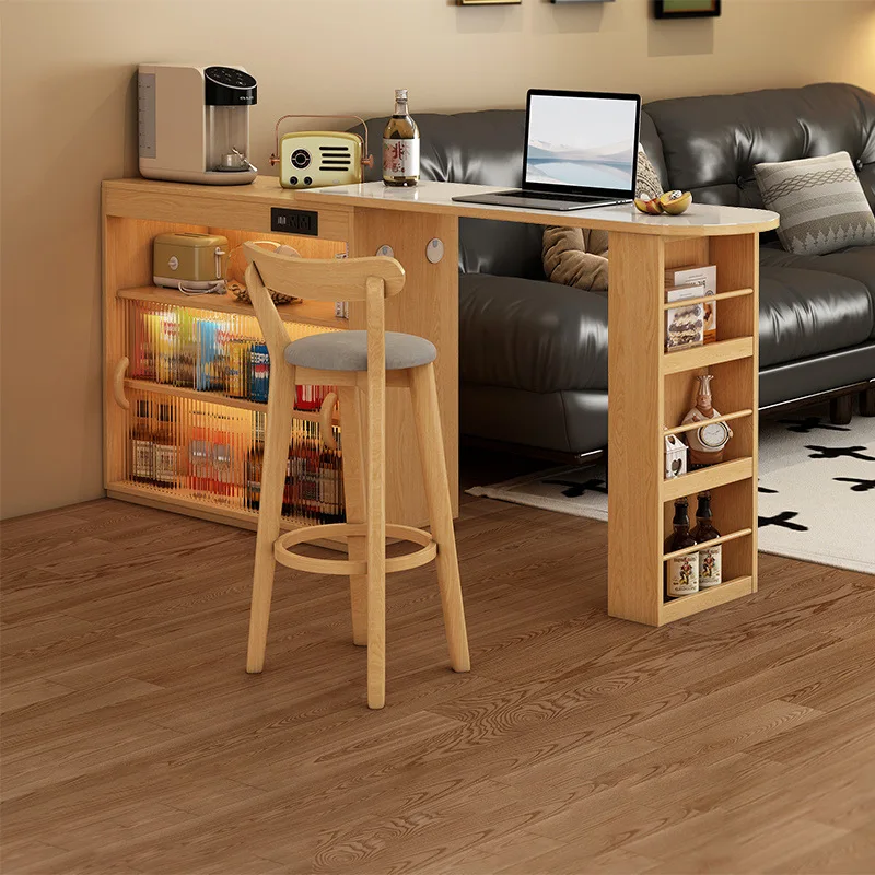 Japanese-style rock slab pattern bar table, premium partition household living room, multi-functional locker, island table