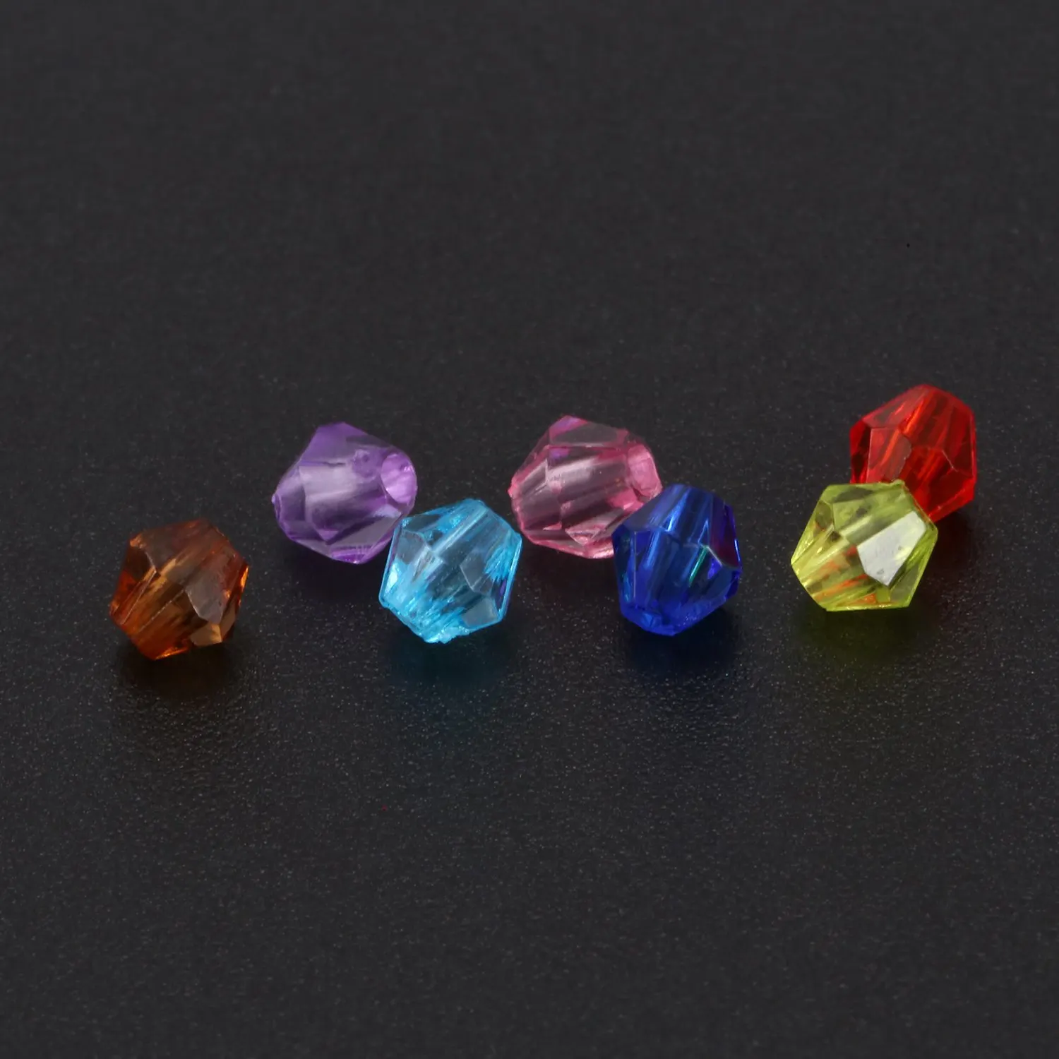 FZFZ 2000 혼합 바이콘 아크릴 작은 스페이서 비즈 4x4mm