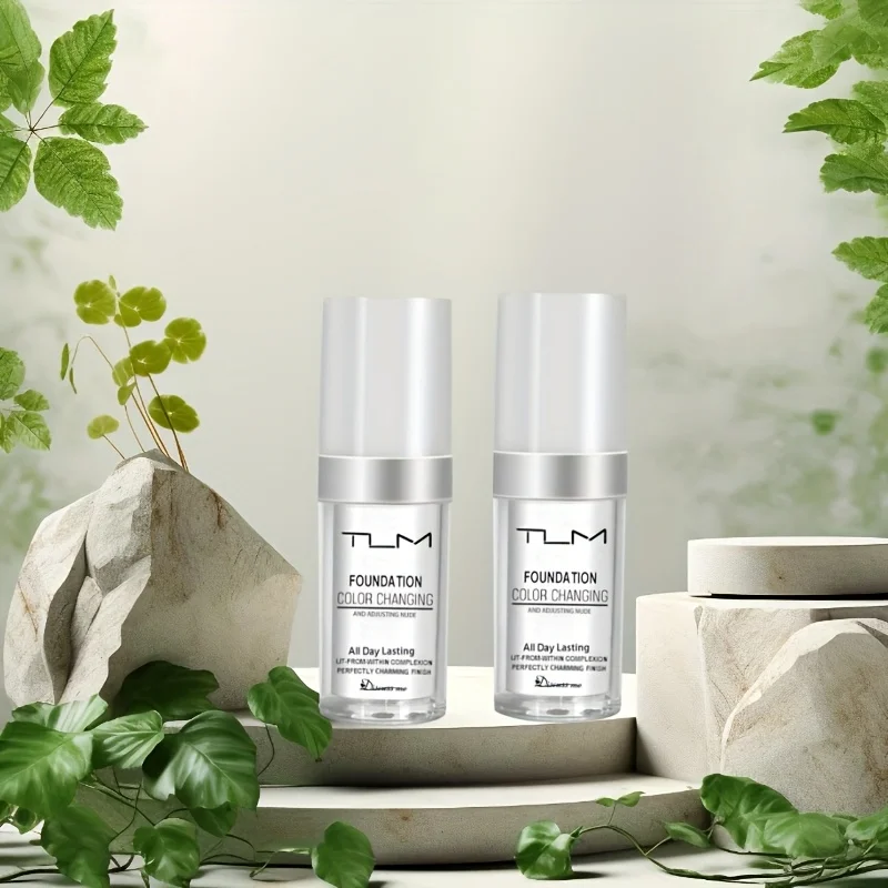 3Pc TLM Foundation Color Changing Makeup Long Lasting Oil Control Sunscreen Waterproof Easy Apply Liquid Foundation Cream
