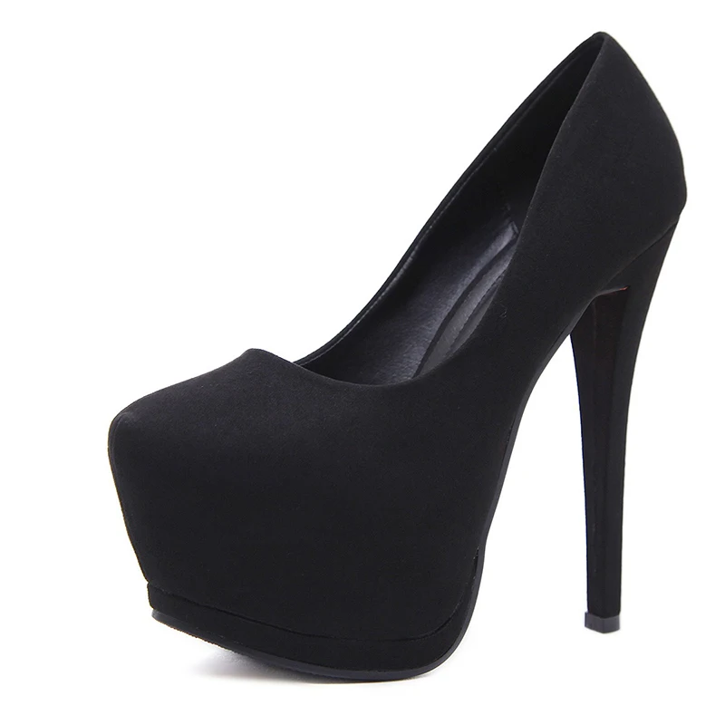 2024 Summer Women Fetish 15cm High Stiletto Heels 5cm Platform Pumps Soft Leather Suede Red Bottom Party Prom Nightclub Shoes