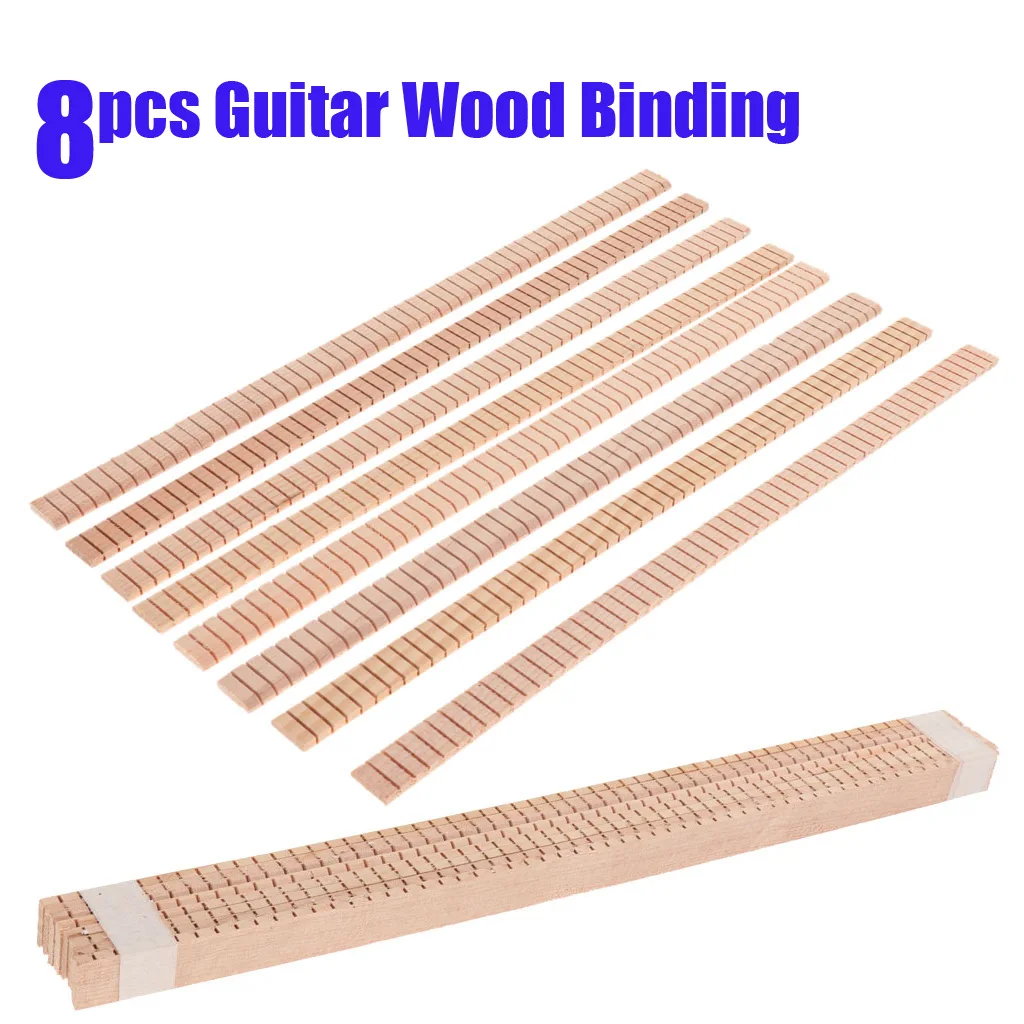 8 unids/set tira de guitarra Luthier Purfling encuadernación incrustación de madera DIY guitarras accesorios decorativos 360x17x4mm tira de incrustaciones