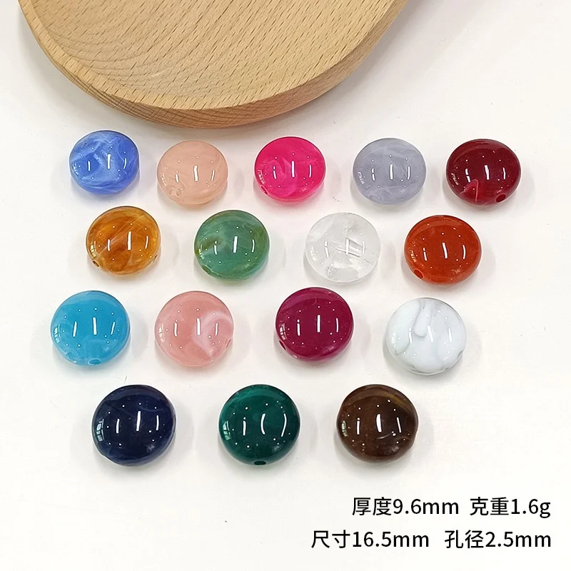 Wholesale 90pcs/lot 17mm color print geometry rounds shape acrylic beads diy jewelry garment hair accessory