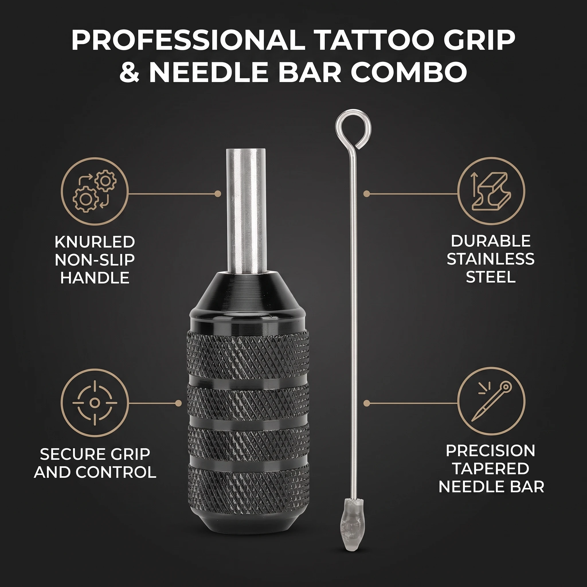 25mm Tattoo Machine Handle Aluminum Alloy Tattoo Machine Grip Cartridge Needles Tattoo Supplies