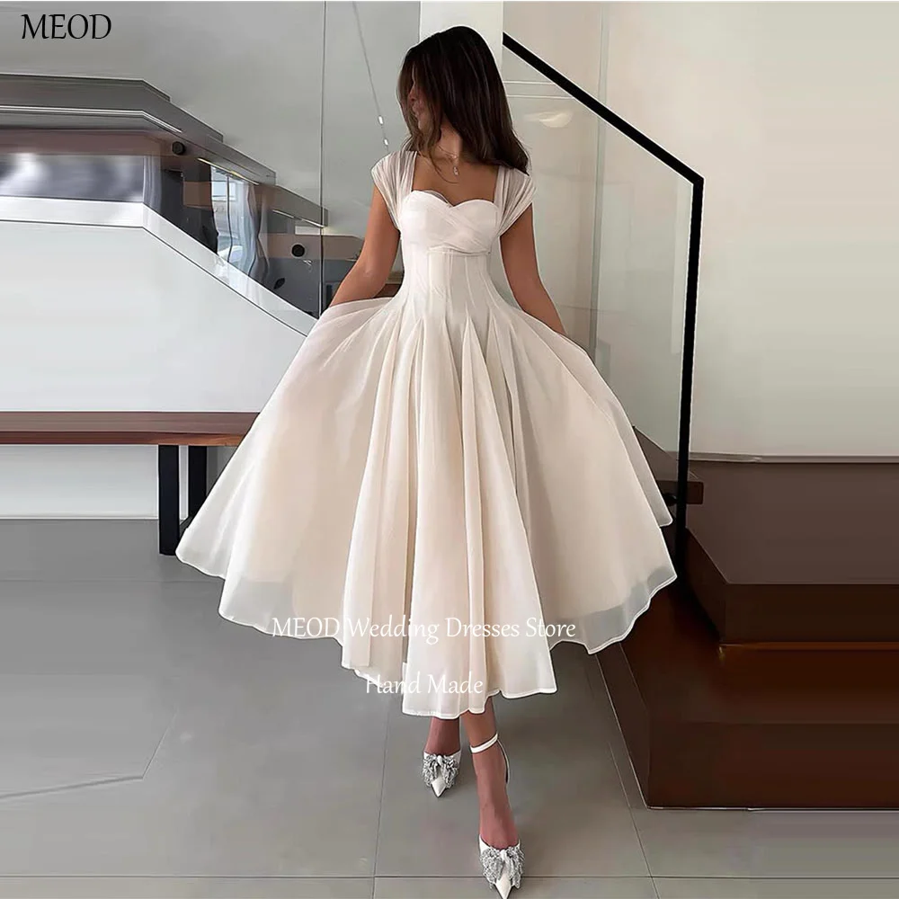

MEOD Formal Women's Evening Dresses Sweetheart Simple Sleeveless Vestidos De Fiesta Ankle Length Organza Prom Gowns Customized