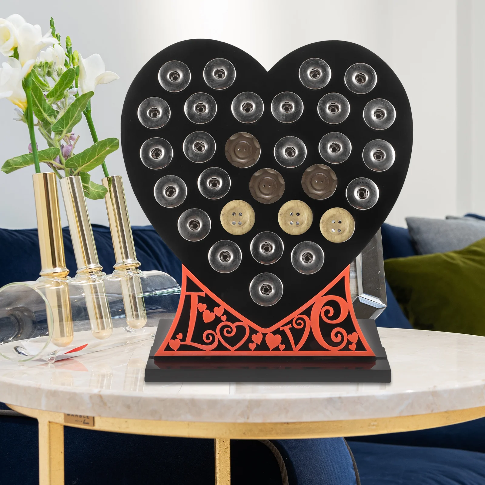 Button Display Stand Metal Jewelry Organizer Rack Stable Base Long Lasting Texture for Craft Displays Retail Shops