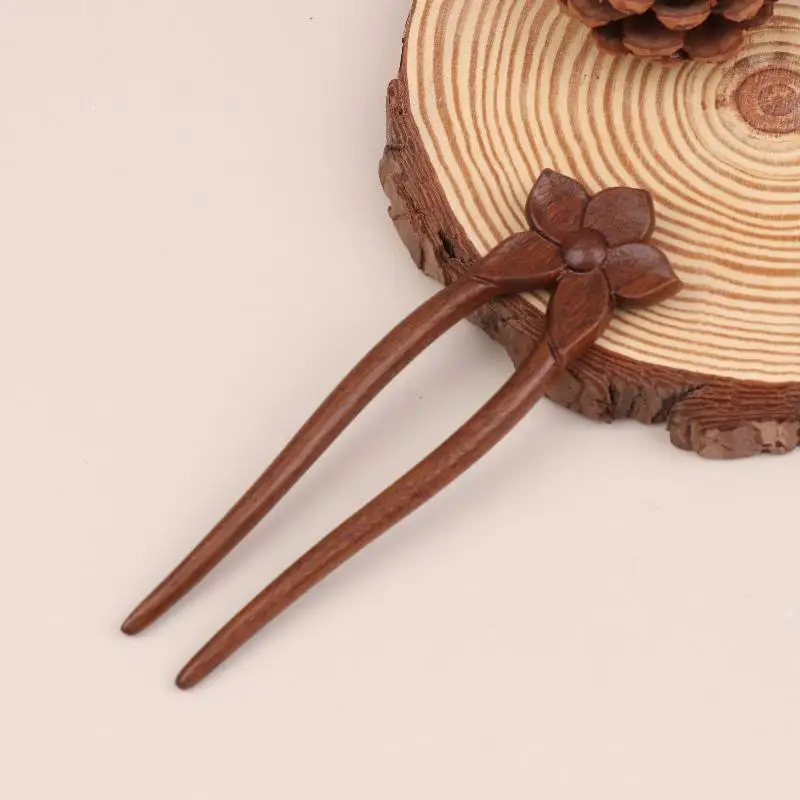 Wooden Hair Stick U-Shaped Hair Fork Cat Butterfly Chinese Style Fashion Hairpin Headwear Girl Hair Accessories