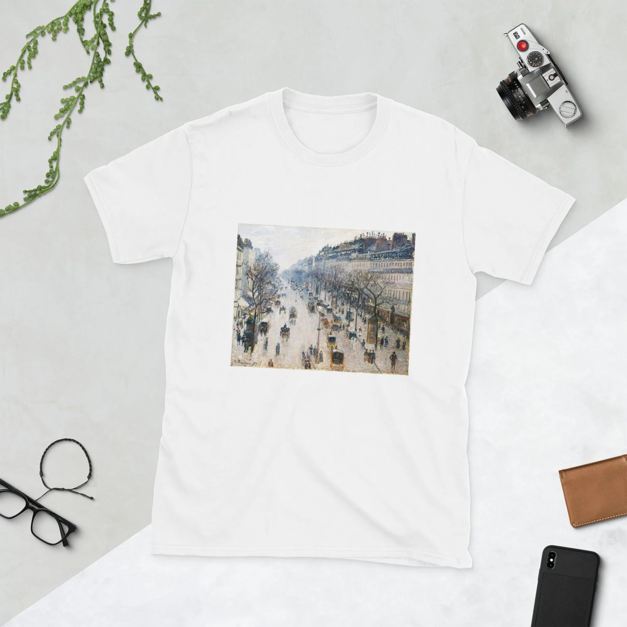 Camille Pissarro the Boulevard Montmartre on a Winter Morning 1897, Unisex T-shirt