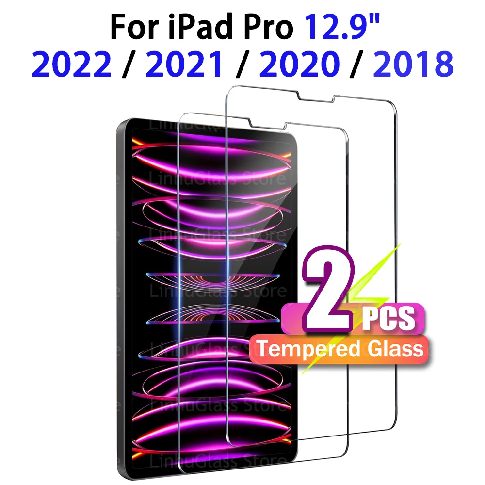 Screen Protector for iPad Pro 12.9 Inch 2022/2021/2020/2018 (6th/5th/4th/3rd Generation) Model Tempered Glass Protective Film
