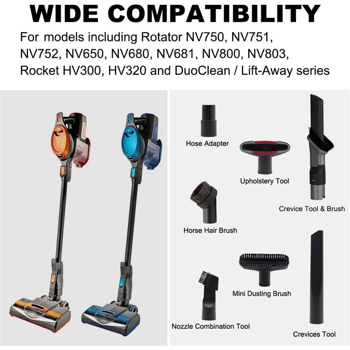 Vacuum Attachments Crevice Tool Duster Brush for Shark Rocket Lift Away NV680 NV752 NV800 HV300 NV650 NV803_ABGP