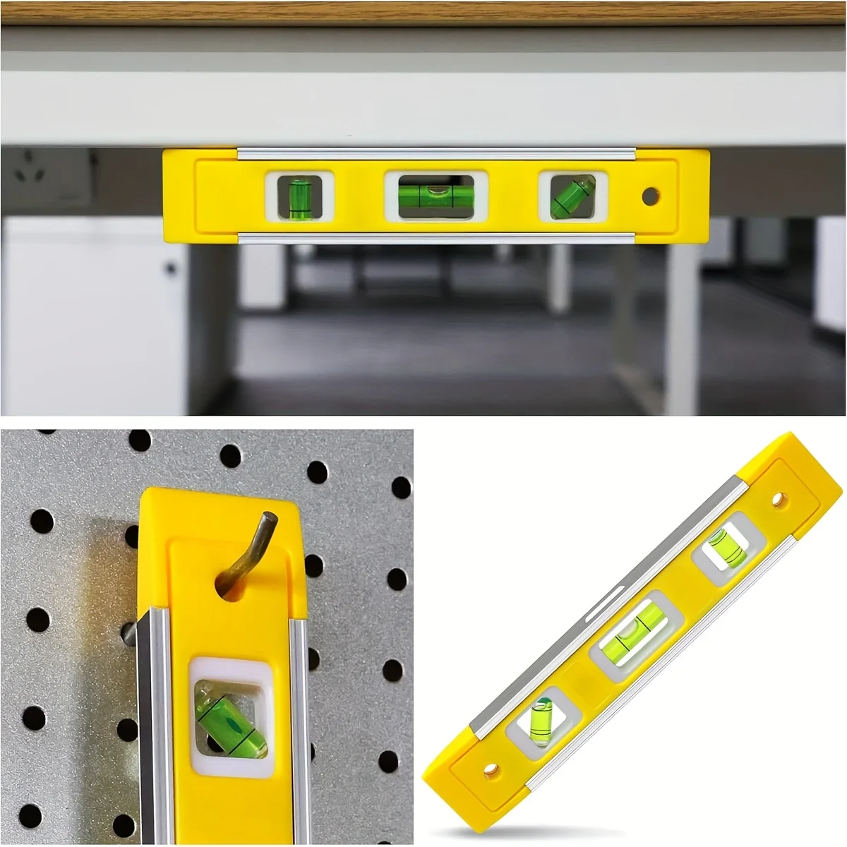 مستوى طوربيد 9 بوصة، مستوى الصندوق المغناطيسي مع 45 ° /90 ° /180 °   فقاعات، أداة مستوى الفقاعات المقاومة للصدمات للقياس