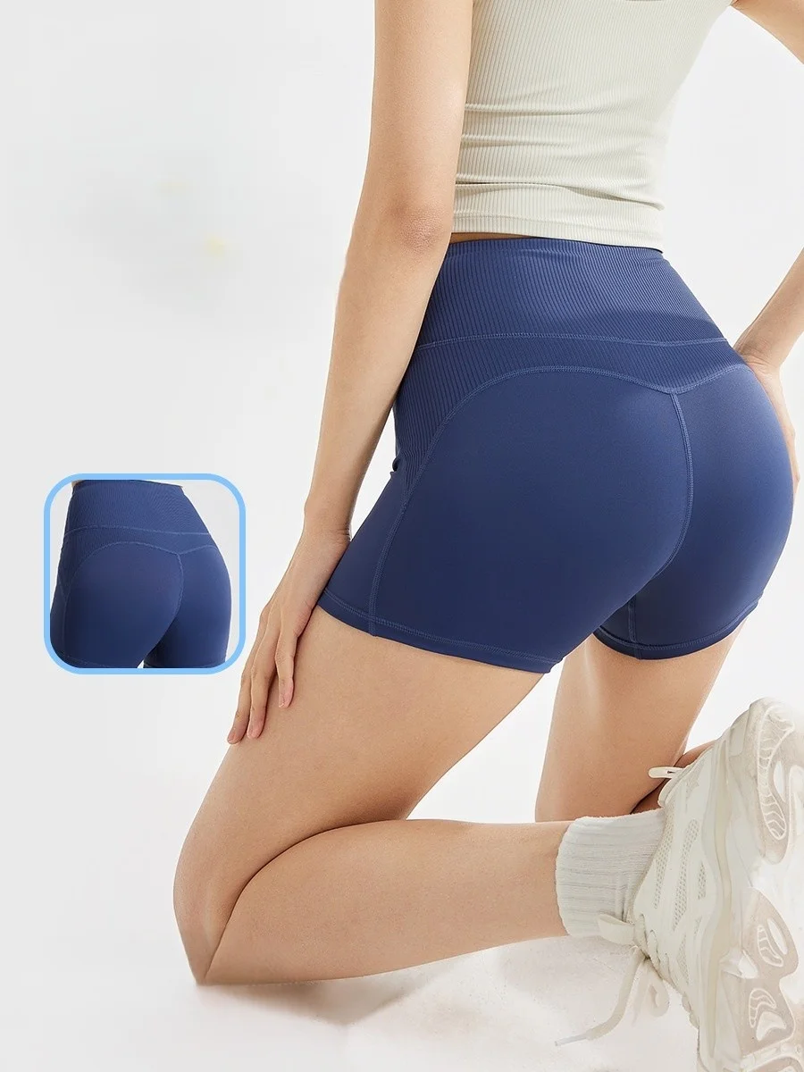 Yoga Shorts Gym Woman Fitness Sports Leg Women Side Workout Running Detail Elastic Print Tight-Fit Sport Athletic Bright Light