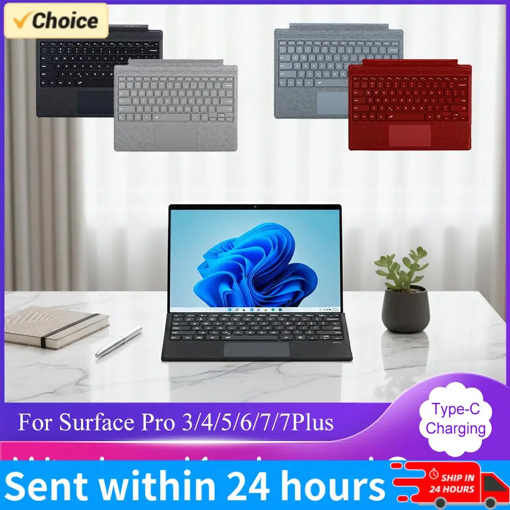 Backlit Trackpad Keyboard Wireless Bluetooth Magnetic Keyboard For Microsoft Surface Pro 3 4 5 6 7 7 Plus Ultra-Slim TYPE-C
